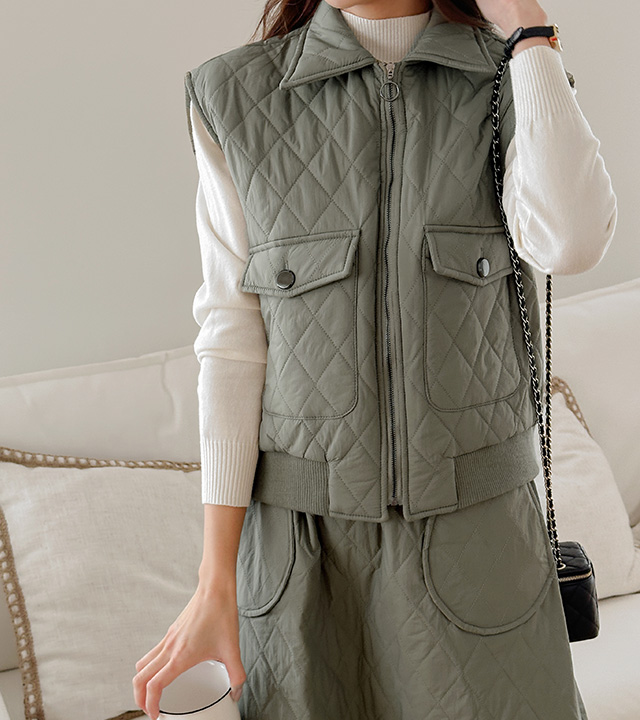 dial quilted vest