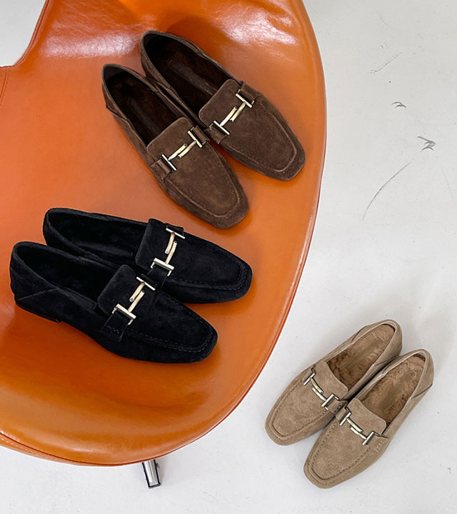 Roever suede fur loafers