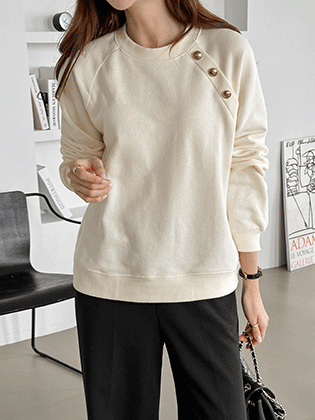 Diagonal button single-breasted man-to-man