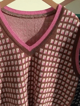 French Mac V-neck knit vest