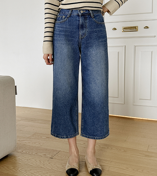 Mood Crop Wide Denim Pants