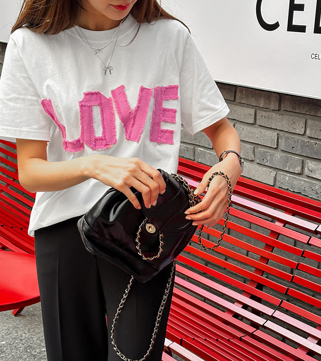 Pink Love Patch Tee