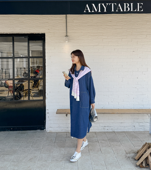 French daily denim dress