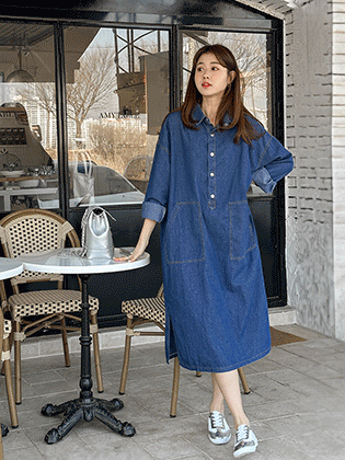 French daily denim dress