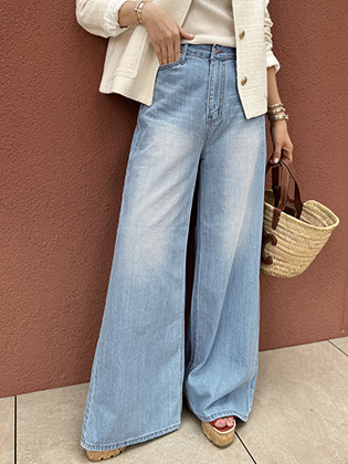 Veil wide denim pants