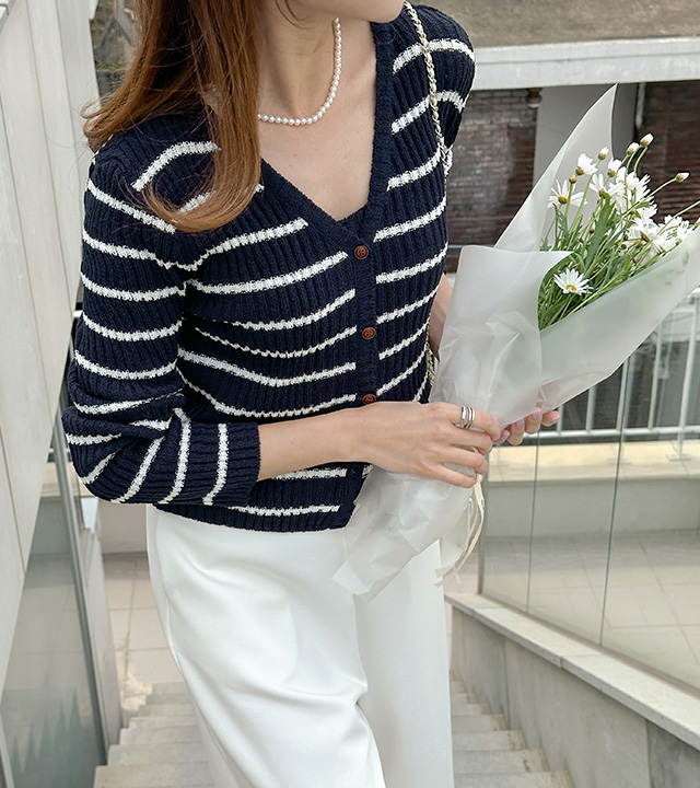 Rollin Boucle Striped Cardigan