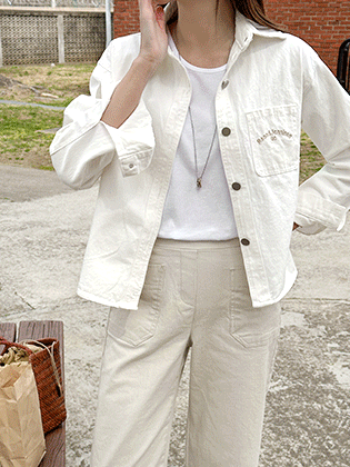 Light cotton white denim jacket