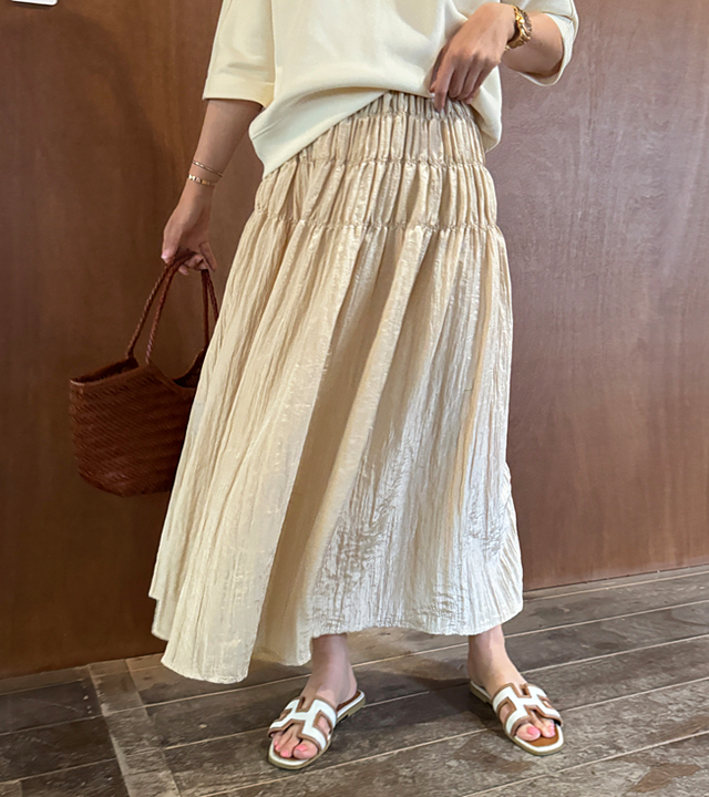 Smoke shirring banding skirt