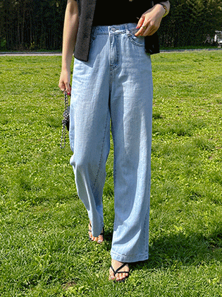 Soft ring yarn straight and wide denim