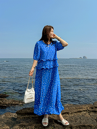 Santorini floral dress