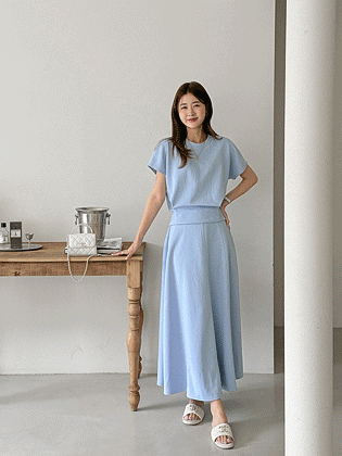 Soft tan A-line skirt