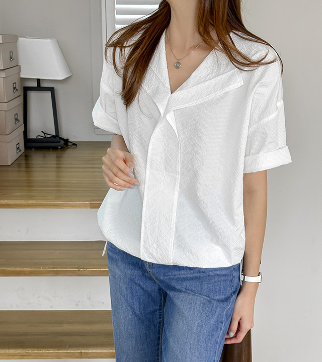 Philip open collar blouse