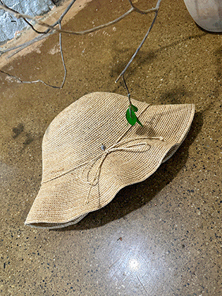 Carmine Ribbon Raffia Hat