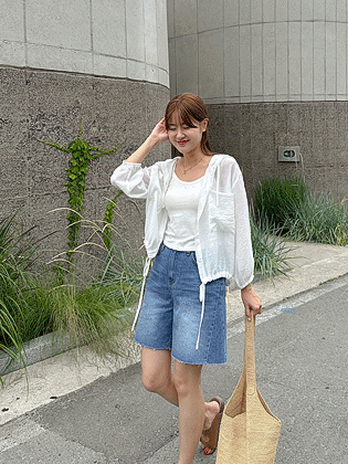 Natural hooded shirt blouse