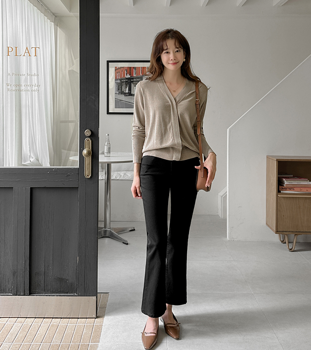 [MADE] Slim down bootcut cotton pants