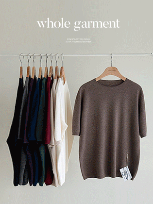 Mild Holgarment 5-part Knit (2 Types Round Neck/V-Neck)