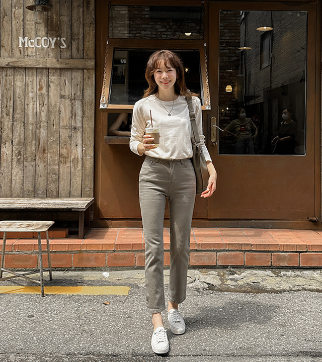 Simple one-piece cotton pants