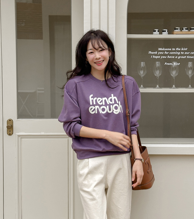 French Lettering Man to Man Tee