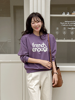 French Lettering Man to Man Tee