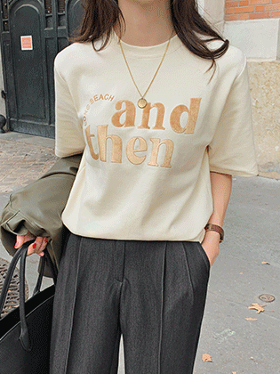 And Velvet Lettering Short Sleeve T-Shirt