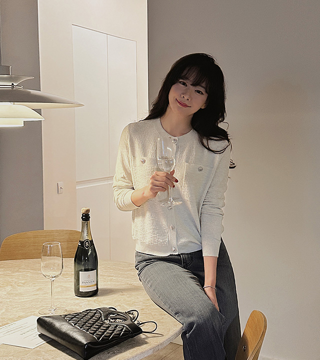 Glossy Knit Cardigan