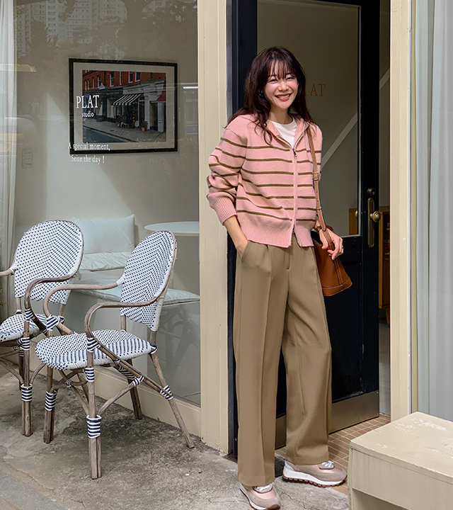 Lemay pin tuck wide slacks