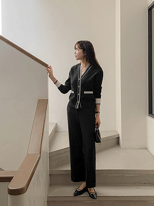 Elgar color block knit cardigan