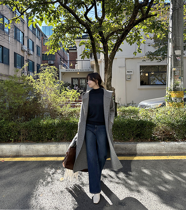 Roel Hood Long Knit Coat