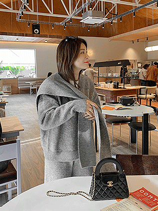 Conti shawl knit pants 3 piece set