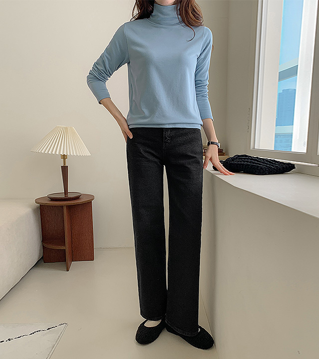 Stan Semi-Wide Fleece Denim Pants