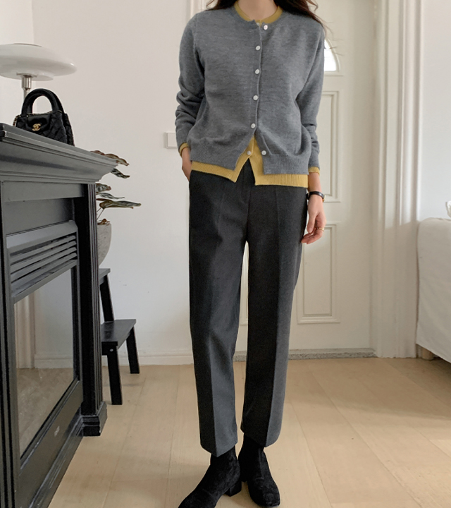 Half-banded straight-cut slacks