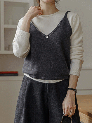 Beaded bustier knit set