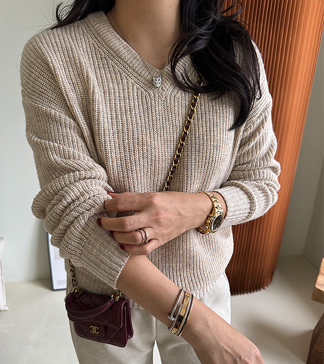 Washable Cashmere V-Neck Knit