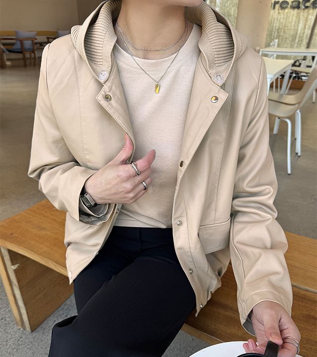 Jane Hooded Leather Jacket