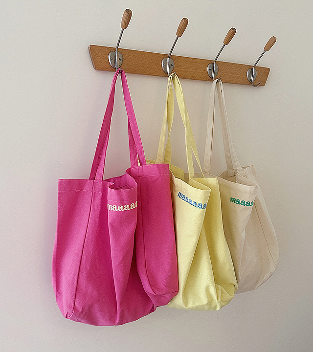 Cotton candy canvas shoulder bag