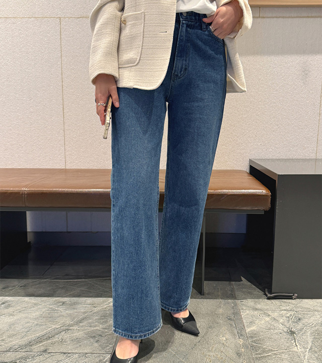 [MADE] Plain wide denim pants