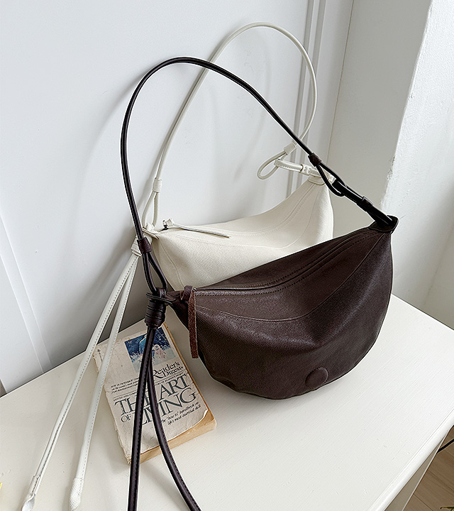 Real Sheepskin Crescent Crossbody Bag
