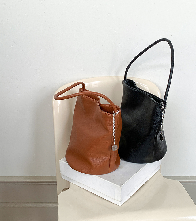 Coin Leather Bucket Bag 