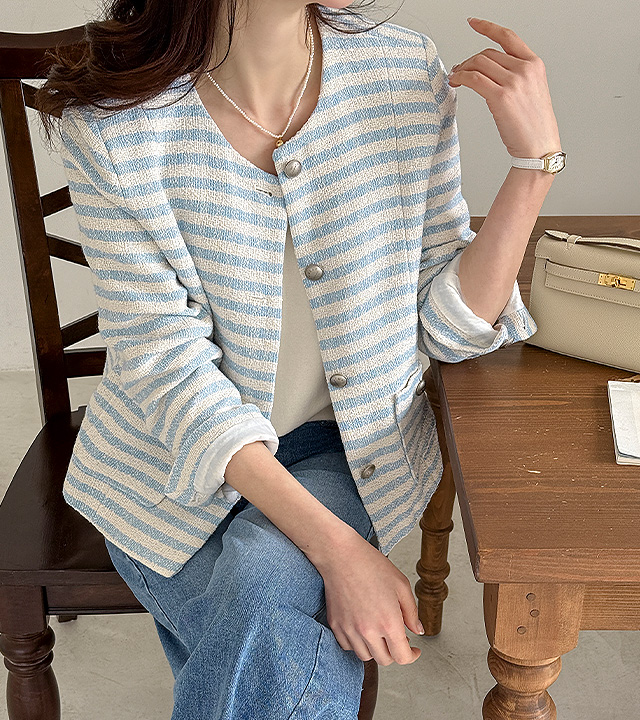 Striped tweed jacket