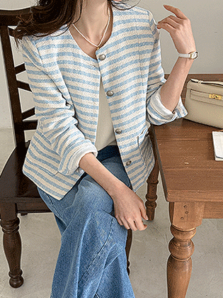 Striped tweed jacket
