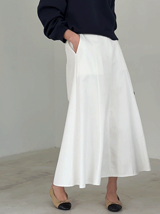 Knob Cotton Long Skirt