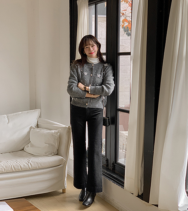 Limore brushed bootcut denim pants