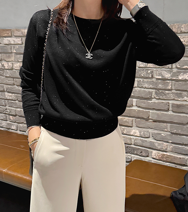Pearl Spangle Round Knit