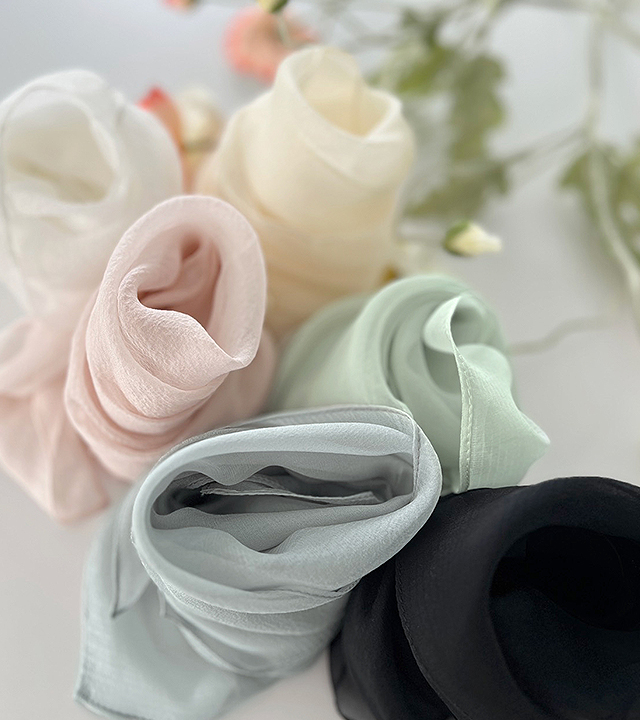 Blossom chiffon silk scarf