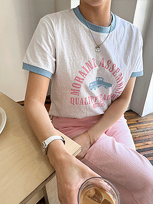 Moraine color combination T-shirt 