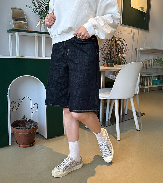 6-piece non-fade bermuda denim pants
