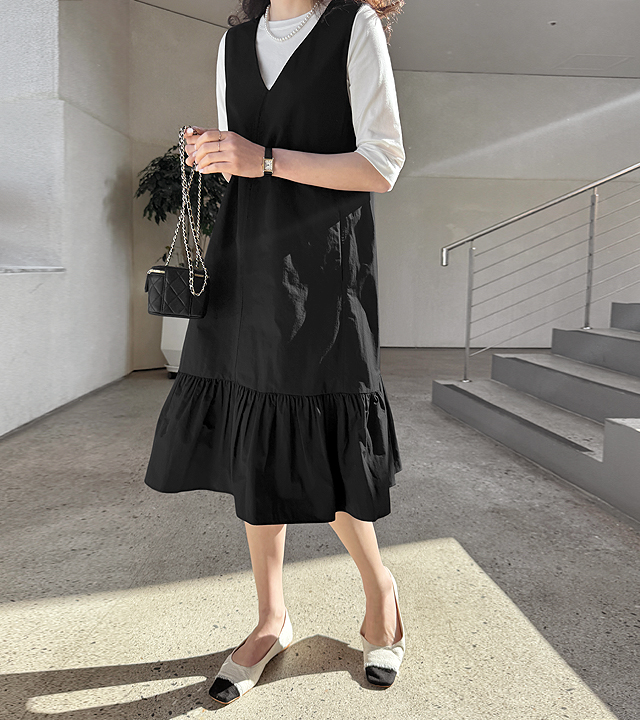 Adele V-neck Vest Dress