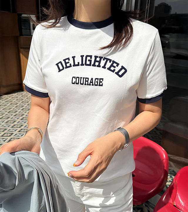 Delight color block short sleeve tee