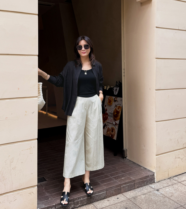 Light wide 8-part pants