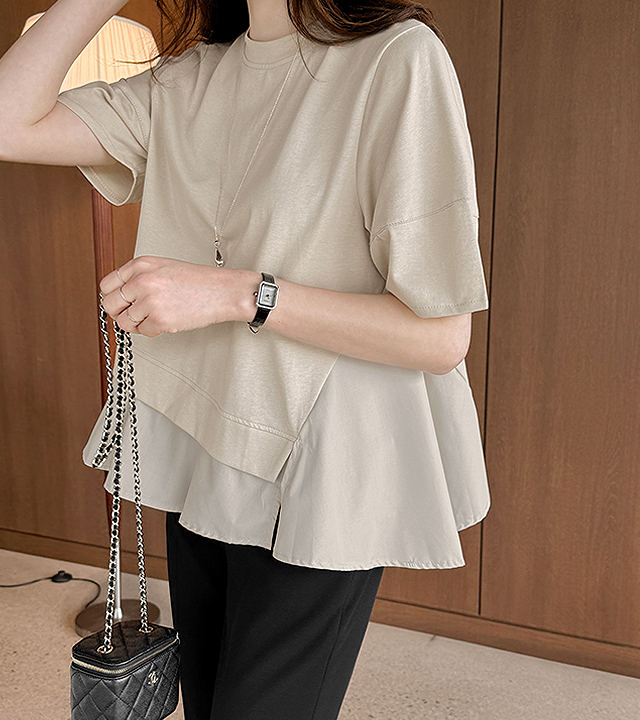 Forming frill contrast tee